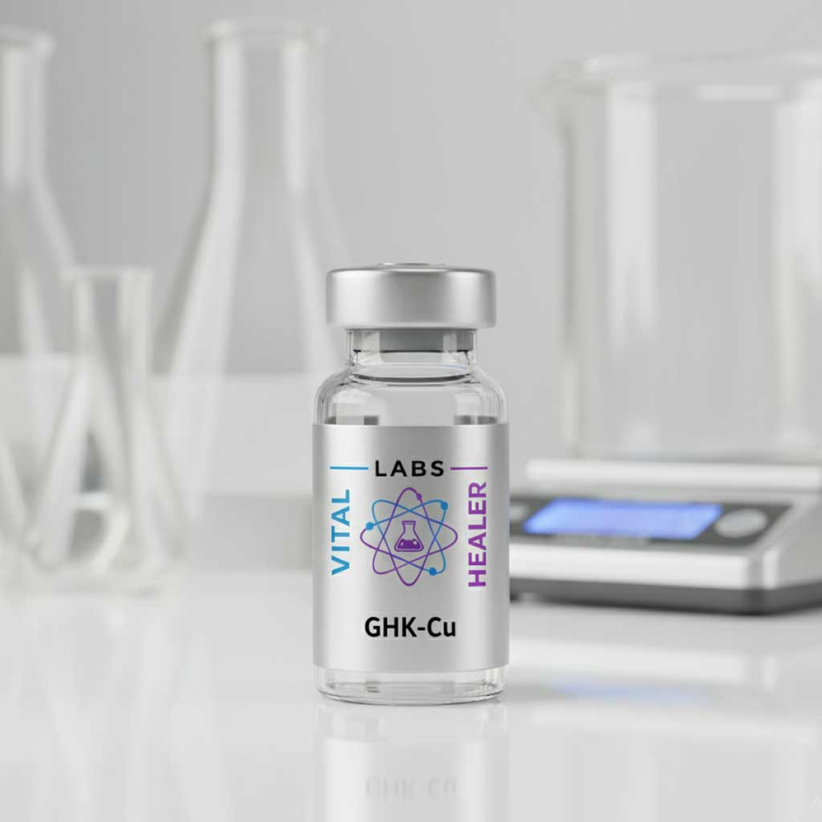 GHK-Cu research peptide vial