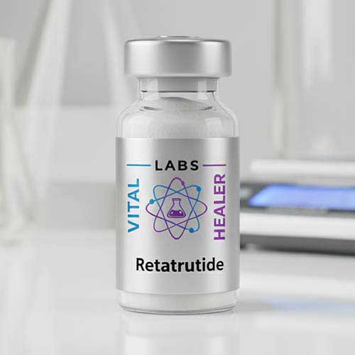 Retatrutide triple GLP-1/GIP/Glucagon agonist peptide vial - 99% purity lab-tested for research