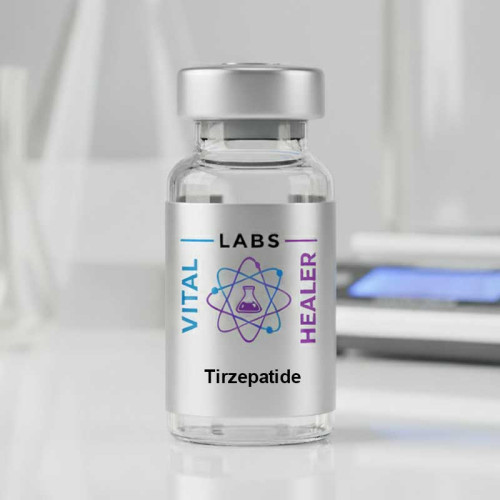 Tirzepatide dual GLP-1/GIP peptide lyophilized powder vial - 99% purity lab-tested for research